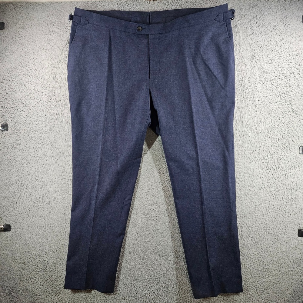 Suit Supply Brescia Navy Blue Wool Dress Trousers Side Tabs Mens 54 44x30